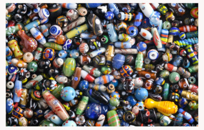 Lamp Work Beads - Asst Colors, Hand Made Glass, 32+ Pcs, Most in Pairs, 4-20 mm