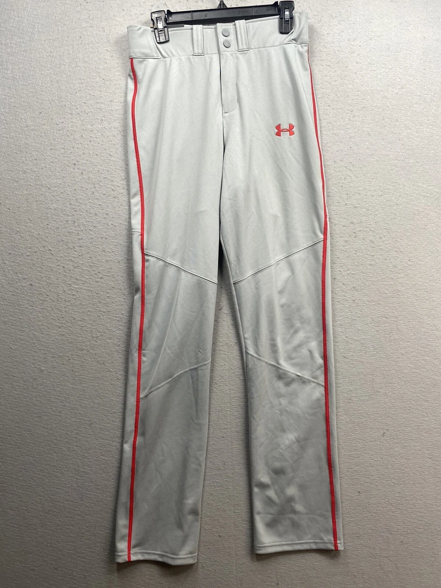 NWT Under Armour HeatGear Gray w Red Piping Baseball Pants Loose