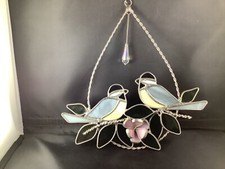 Bluebird Stained Glass Window Panel 3D Hanging Suncatcher