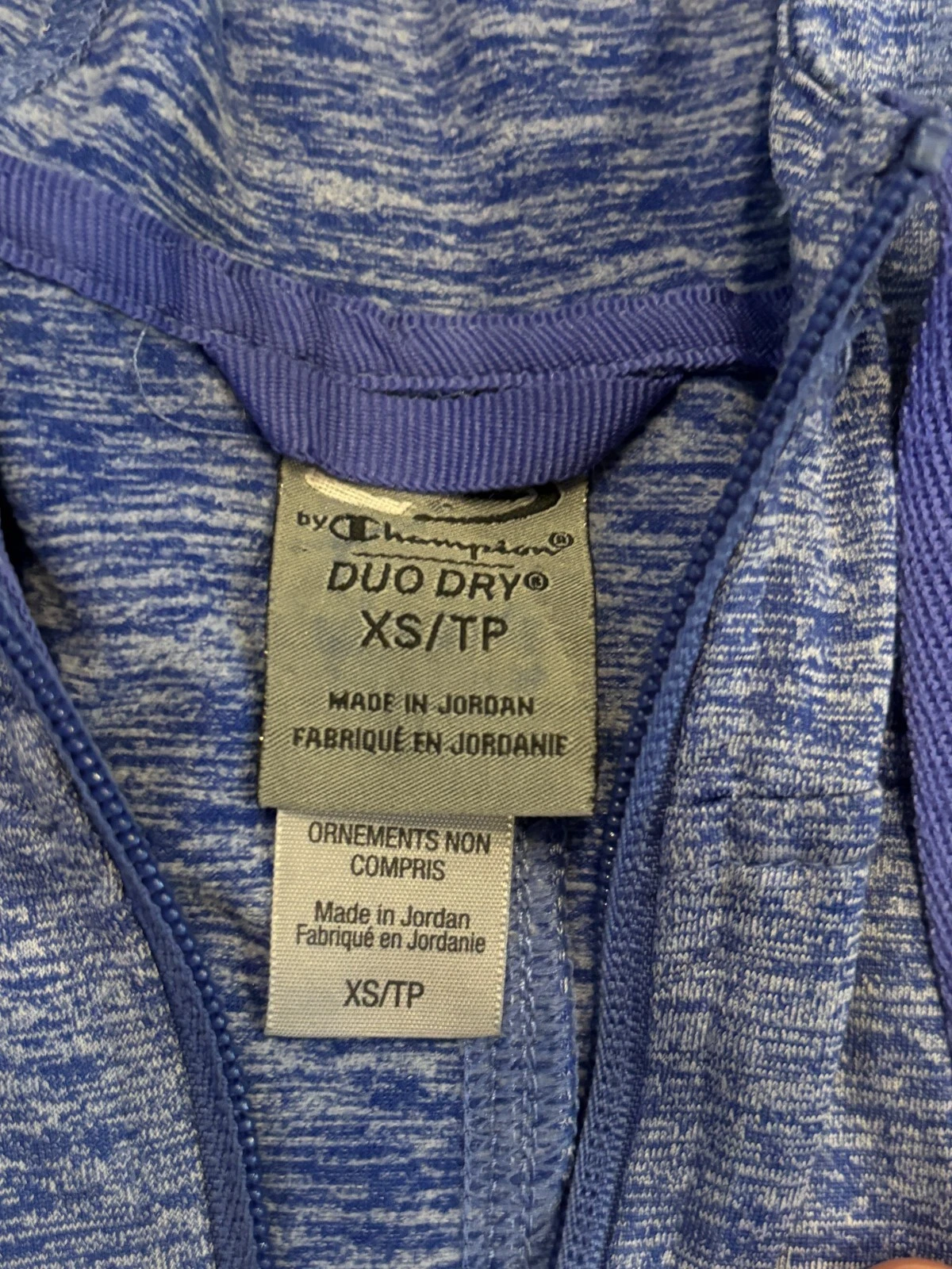 VETEMENTS Felpa Champion Duo Dry con cappuccio giacca donna XS full zip blu outdoor