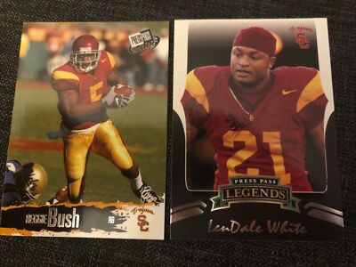 USC Trojans Thunder And Lightning Backfield Combo Reggie Bush/LenDale White NM