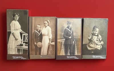 CDV bundle 4 old photos vintage old early (1889-1918) studio RUD LAVORENZ 