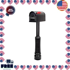 Madison Mailbox and Post Kit Black Decorative, All In One Durable Classic Style.