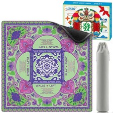 Mahjong Mat with Rules 33 33", 3mm Thickened Anti-Slip American Mahjong Table...