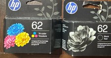 Lot of 2 HP 62 Black Tri-Color Original Ink Cartridges Envy OfficeJet NEW