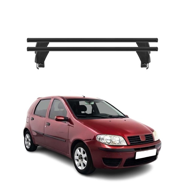 Menabo DachträGer GrundtäGer FüR Fiat Punto 1999-2007 50Kg Alu Schwarz 2 Tlg-image