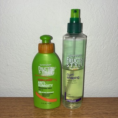 Lot Of 2 Partially Used Garnier Fructis Curl Shaping Hair Gel Sleek & Shine Milk
