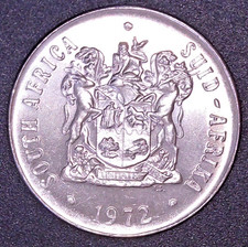 1972 South Africa Fifty 50 Cents Suid-Afrika Brilliant Uncirculated Coin