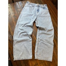Wide Leg Jeans Light Wash High Rise OAT New York Cloud Luxe Denim Size 6 or 28