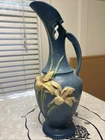 Roseville Blue Zephyr LillyMid Century Art Pottery Ewer 24”-15”15.5” Tall