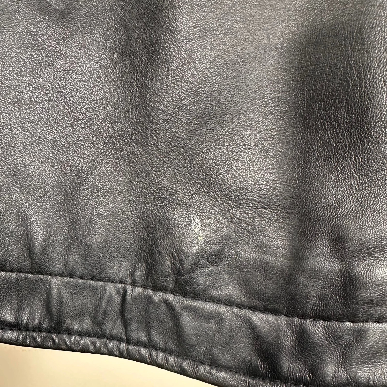 Perry Ellis Portfolio Lambskin Leather Black Jacket Quilted Lining - product detail image 7