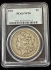 1901 MORGAN DOLLAR SUPERIOR PCGS CERTIFIED VF 20 KEY DATE DOLLAR!