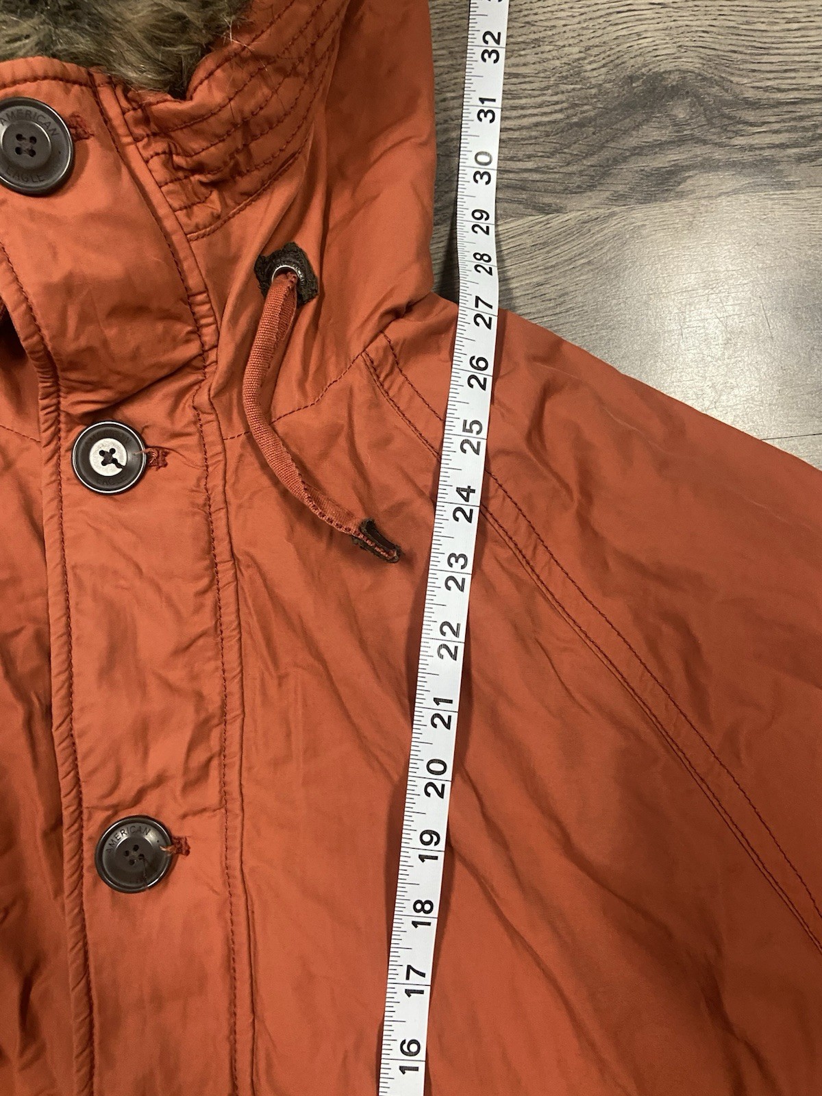 American Eagle Jacket Size Large Orange Fuax  Fur… - image 8