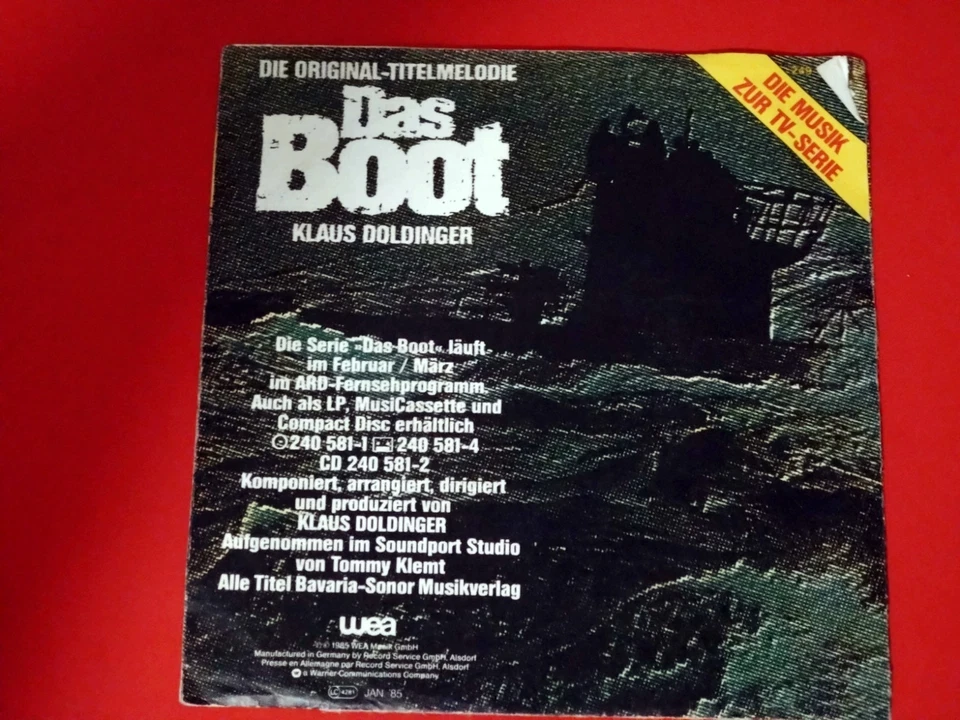Das Boot,,Klaus Doldinger ( Vinyl Single) 1985 - Bild 4 von 4