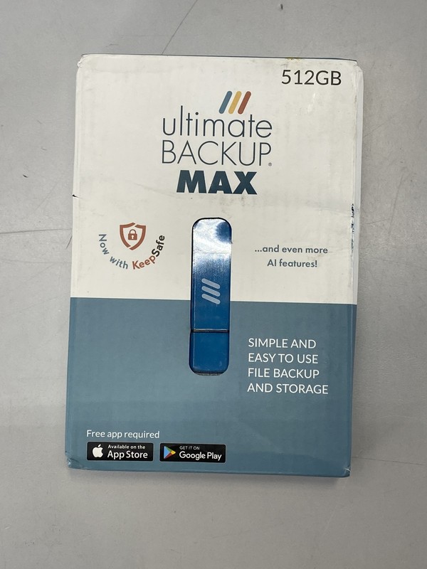 Ultimate Backup Max Multi-Port 512GB Storage Device with Antivirus & AI- Blue