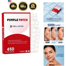 450 Pimple Patches For Face, 4 Size Acne Patches, Hydrocolloid Zit Patches, B...