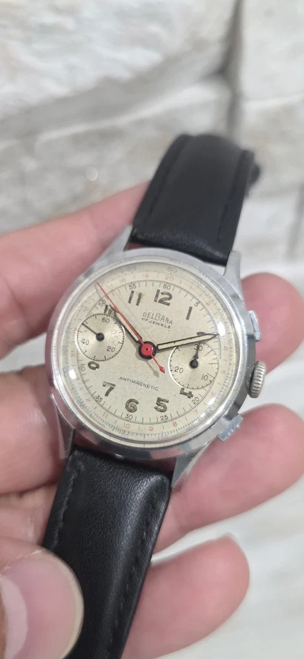 Vintage Delbana Antimagnetic Chronograph Landeron 48 17 Jewels Swiss Made - Image 2 of 4