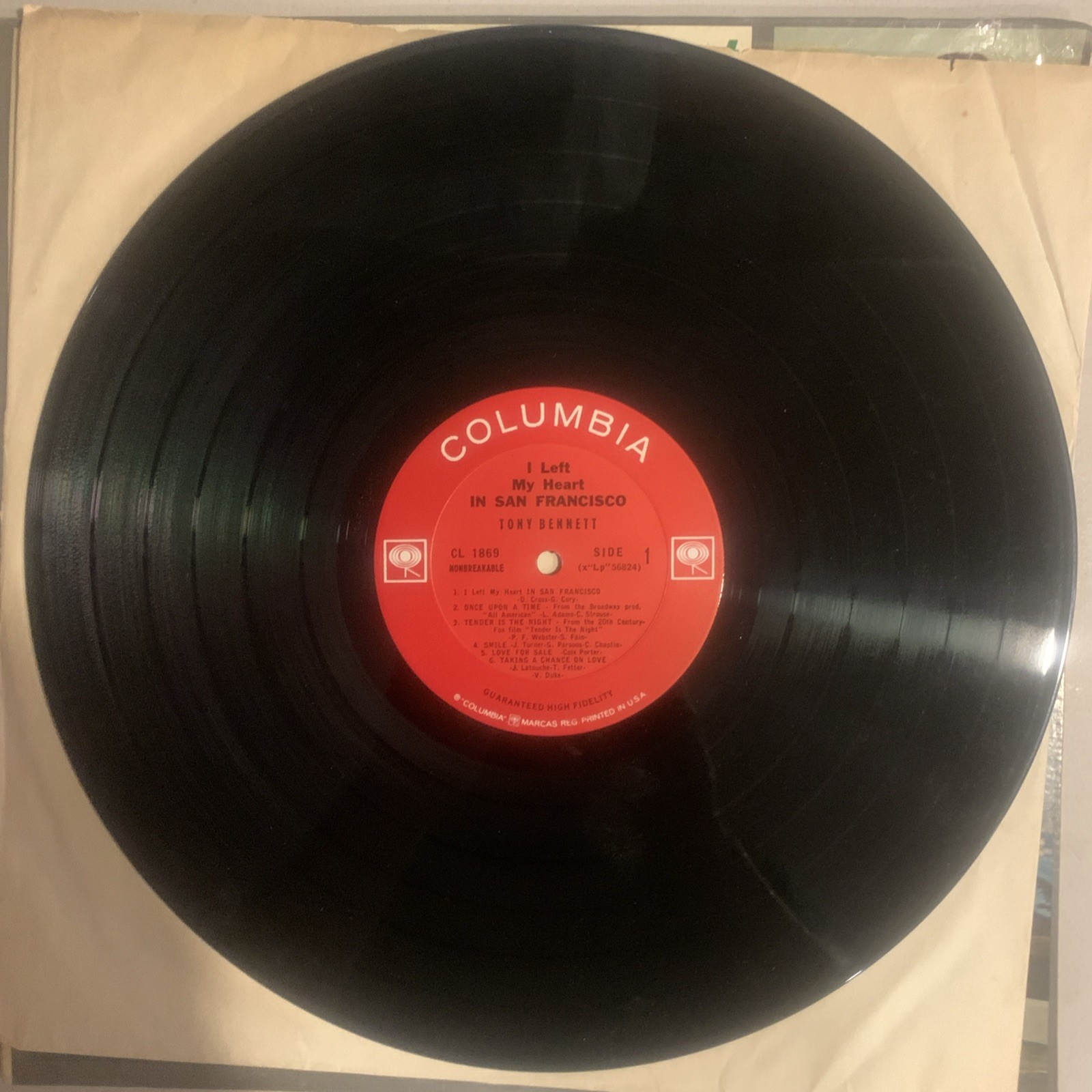 Tony Bennett, LP, Mono, VG+, I Left My Heart In San Francisco, CL-1869 (1965) thumbnail 3