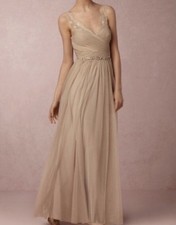 Anthropologie x BHLDN Hitherto Sleeveless Lace FLEUR Dress Sandstone NWOT Size 2