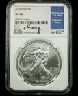 2018  S$1 Silver Eagle .999 FINE NGC MS 70  Edmund C Moy SIGNATURE #7328