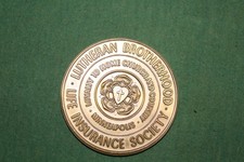 vintage bronze craft brotherhood life insurance society medallion 3" wide