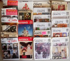 LOT 21 SEWING PATTERNS CHRISTMAS THEME TREE SKIRT HOME DECOR SANTA ANGELS UNCUT