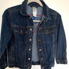 OshKosh B'gosh Unisex Kids Blue Denim Jacket Size 8 Button Long Sleeve