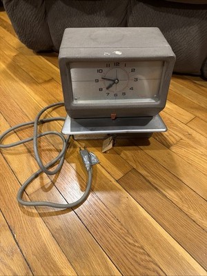 Vintage Simplex Time Clock Punch Machine Employee Recorder No Key Not Tested