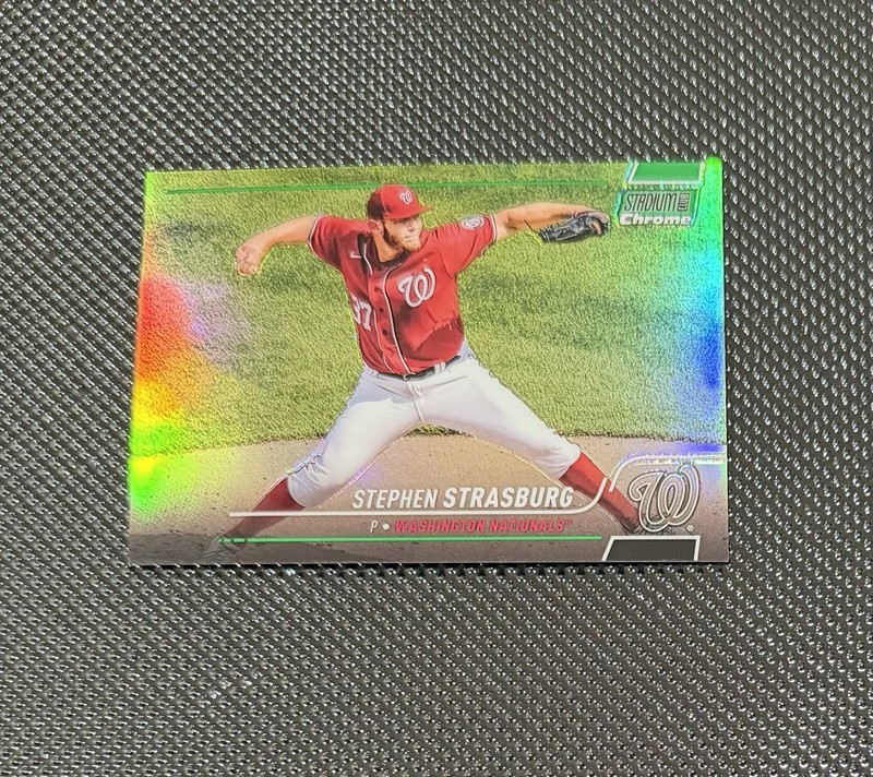 2022 Topps Stadium Club Chrome Green Prizm /99 Stephen Strasburg 