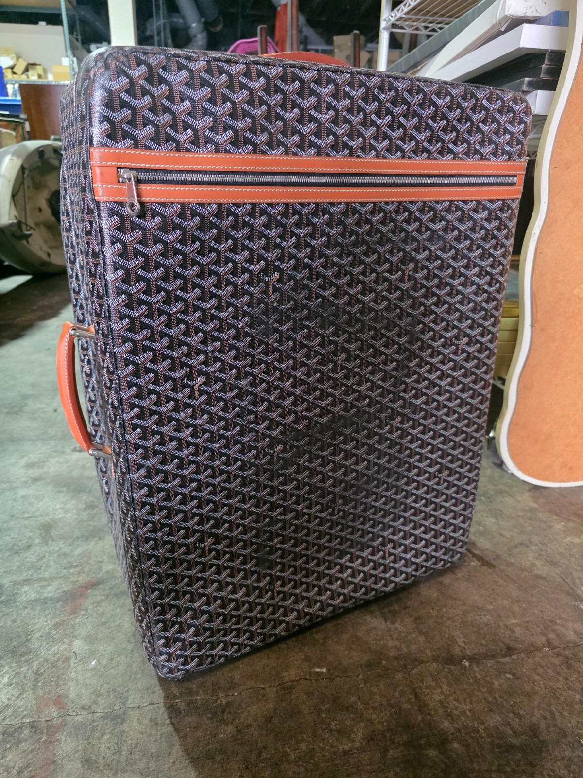 Goyard Goyardine Canvas Large Rolling Suitcase - Repairs Needed