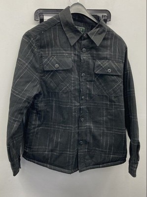 Jachs New York Men's Recycled Flannel Shirt Jacket Navy Sherpa Lined NWT Sz M