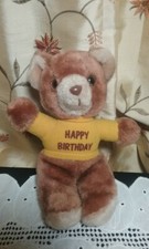 Vintage RUSS Happy Birthday Teddy Bear Plush 612 Made in Korea 1979 Size 8"
