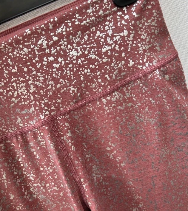 sweaty-betty metallic rose sparkle crops silver shimmery leggings