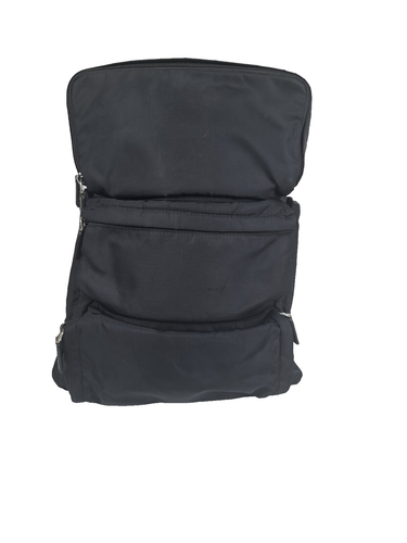 PRADA Milano Triangular Plate Nylon Multipocket Messenger Black BACKPACK