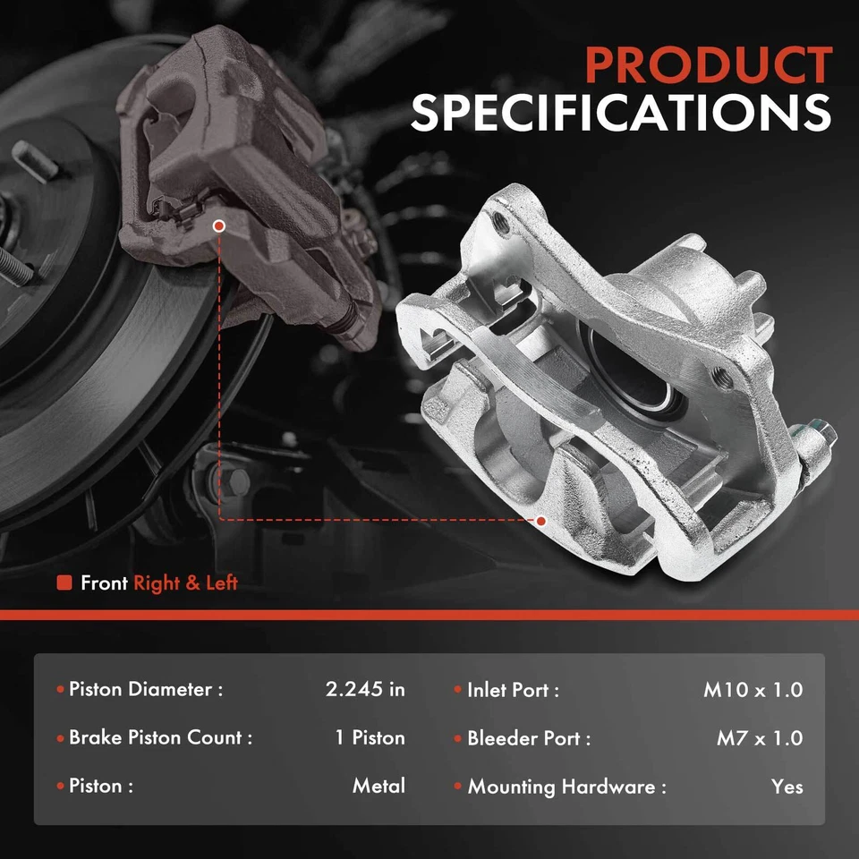 Par de pinzas de freno delanteras con soporte para Chrysler Dodge Avenger Jeep Patriot Foto 2 de 4
