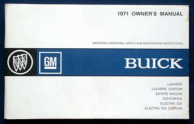 Owner's Manual * Betriebsanleitung 1971 Buick LeSabre Centurion Electra    (USA)