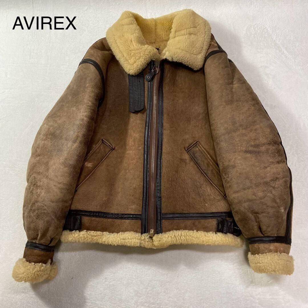 Vintage Avirex B-3 Sheepskin Leather Bomber Jacket Shearling Vintage Avirex B-3 Sheepskin Leather Bomber Jacket Shearling