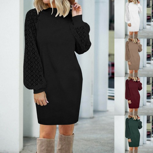 Loose Knitted Mini Dress Jumper Dress 