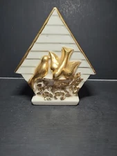 Gold Nesting Birds Wall Pocket