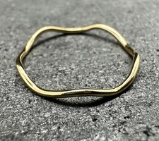 NEW 9ct Gold Wavy Stacking Ring | Solid Gold | Recycled | Midi | Handmade in UK
