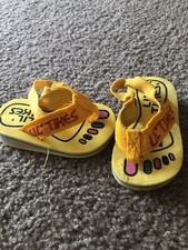 Vintage Lil Little Tikes Yellow Sandals Shoes Size 5 Toddler Foam Slides