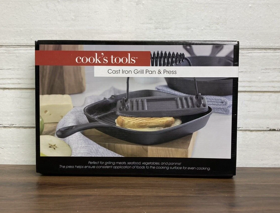 Cast Iron Grill Panini Pan & Panini Press 9"
Opens in a new window or tab