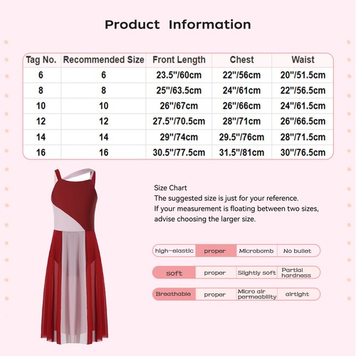 UK Kids Girls Lyrical Ballet Dance Dress Sleeveless Mesh Leotard Dance Costume - Picture 82 of 194