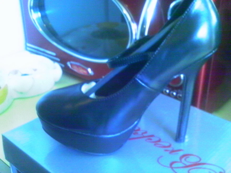 BRECKELLE'S PLATAFORMA LOOK CUERO NEGRO MARY JANES STILETTO 8 M Foto 3 de 4