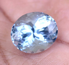 Natural Aquamarine Santa Maria 12.20 Ct Oval Stunning Certified Loose Gemstone