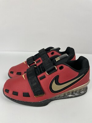 NIKE ROMALEOS 2 WEIGHTLIFTING SHOES RED GOLD BLACK 476927-670 Sz 8