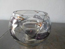 PartyLiite Calypso Mosaic Stained Glass Tealight/Votive Candle Holder 4" Round