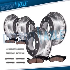 Front & Rear Drilled Rotors + Ceramic Brake Pads for Dodge Ram 1500 2500 3500