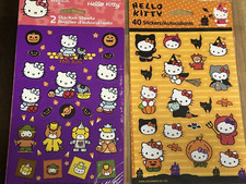 Hello Kitty Halloween Sticker Lot 2 Packs NIP Scrapbook Craft Decor Cute