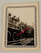 World War II United States Soldiers On Transport Trucks B/W Photograph 3 x 4